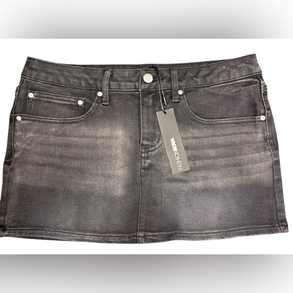 NEW with tags FASHION NOVA The OG Micro Mini Skirt in Black wash | Size Medium